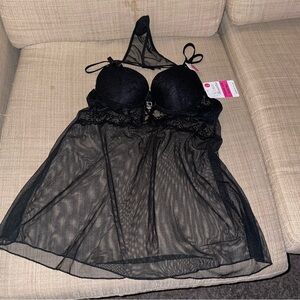 Elegant Black Lace Chemise